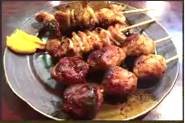 鳥皮とつくね串焼き